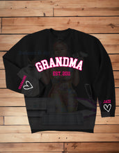 Load image into Gallery viewer, Custom Mama, Daddy, Grandma, granddad, etc. Sweatshirt with Date EST, and Children's Name on Sleeve, Mama Sweatshirt,