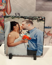 Load image into Gallery viewer, Personalized Photo Slate Plaque, Rock Slab, Custom Name Loss Gift, Memorial Poem on Solid Rock, Keepsakes