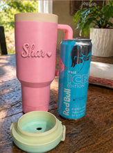 Load image into Gallery viewer, Skinny 12oz Can Cooler w/ Lid + Rotating Straw Cover