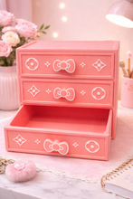 Load image into Gallery viewer, Hello K. Stackable Drawer Organizer 💖 Cute Pink 3 Drawer Storage