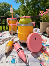 Load image into Gallery viewer, 12oz Regular Can Cooler with Lid & Straw – “Pencil Edition