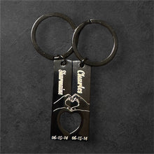 Load image into Gallery viewer, Personalized Couples 2pcs Keychain personalized Keyring Custom Keychain personalized Gift Name Keychain Drive Safe Keyring Gift