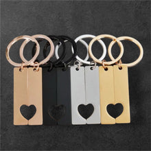 Load image into Gallery viewer, Personalized Couples 2pcs Keychain personalized Keyring Custom Keychain personalized Gift Name Keychain Drive Safe Keyring Gift
