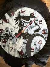 Load image into Gallery viewer, Star Wars Stormtrooper Clock 3D Printed Black and Red Wall Decor for Fans & Collectors