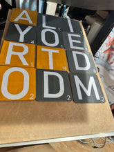 Load image into Gallery viewer, 4"×4" Scrabble Tile Wall Art Letters - Handmade/Customizable - price per tile - Large scrabble tiles, scrabble letters, wall art,