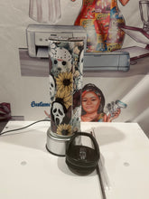 Load image into Gallery viewer, Horror Movie Sunflower Tumbler, Horror Movie Stars, Scary Movie Tumbler, Halloween Cup, Halloween...