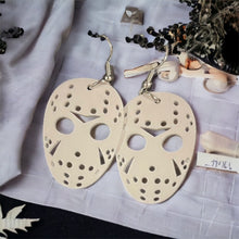 Load image into Gallery viewer, Jason Voorhees Earrings - Friday the 13th - Jason Mask - Halloween Earrings - Very Lightweight - Acrylic Earrings - Horror