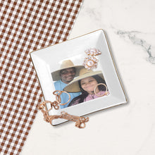 Load image into Gallery viewer, Photo Jewelry Tray Dish Box for Mom, Customized Name on Ring Dish, Mother's Day Gift ,Custom Jewelry Square Jewelry Tray, bridal shower