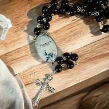 Load image into Gallery viewer, Personalized Rosary Necklace, Custom Photo Necklace, Rosary Prayer Beads, Cross Charm, First Communion, Baptism, Memorial Gift, Religious Gift