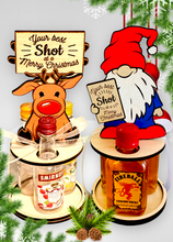 Load image into Gallery viewer, Christmas Mini Liquor Bottle Stand Shooter Stand Laser Cut | Penguin Gnome Reindeer Funny Stand | Holiday Decor laser cut