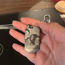 Load image into Gallery viewer, Personalized Engraved Steel Photo Dog Tag Black Black Titanium/Stainless Steel/Sliver Black Titanium Steel