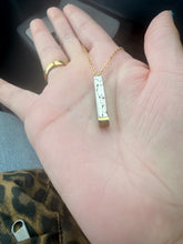 Load image into Gallery viewer, Personalized Hidden Message Bar Necklace (Gold/Silver, Silver/Silver, Rose Gold/Silver, or Black/Silver

