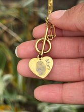 Load image into Gallery viewer, Personalized Real Fingerprint Necklace, Custom Heart Charm with Name, Engraved Fingerprint Handwriting
