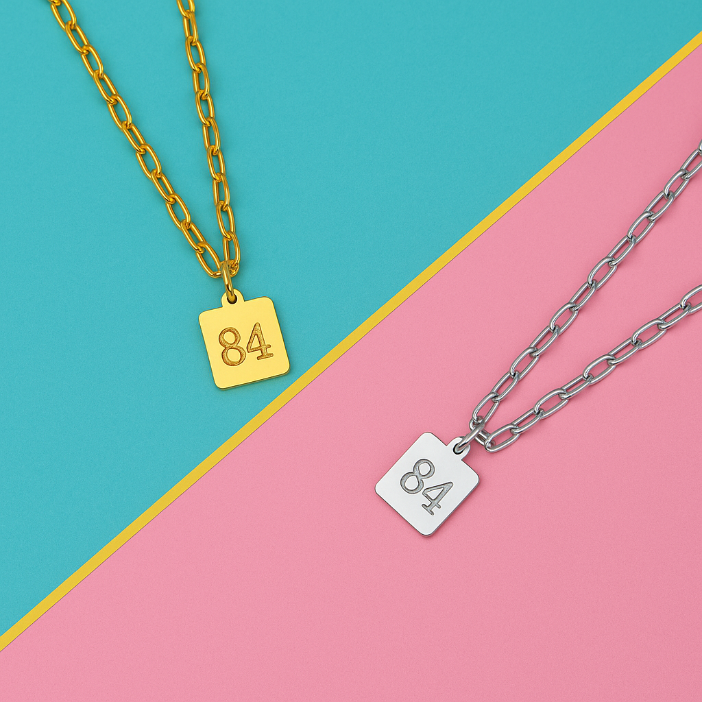 Personalized Petite Rectangle Paperclip Chain Anklet (Silver or Gold)