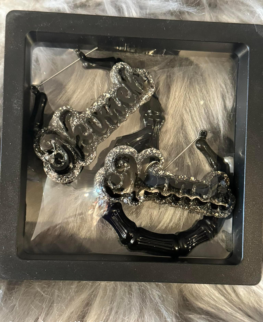 Custom name, earrings