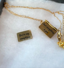 Load image into Gallery viewer, Secret Message Personalized Envelope Necklace, Hidden Message Necklace, Love Letter Necklace, Pouch Necklace for Mom, Locket Necklace
