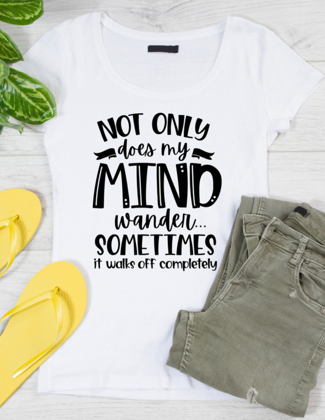 Not Only Does My Mind Wander Shirt, Funny Tshirt, Adulting Shirt, Funny premium Unisex Crewneck T-shirt
