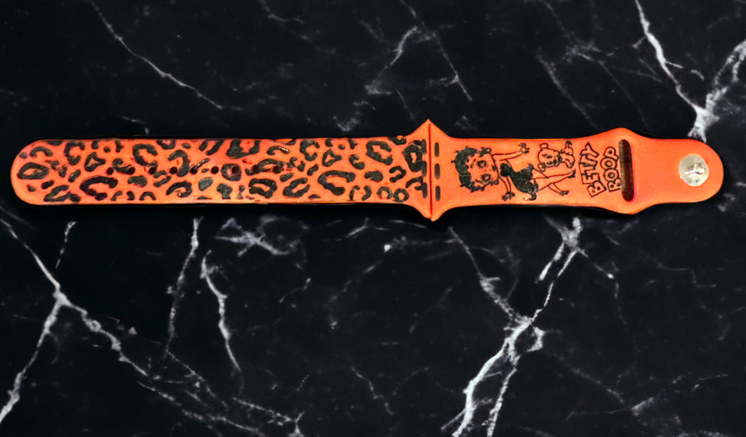 Engraved Inspired Betty Boo with leopard print fill-in Permanent Ink