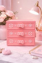 Load image into Gallery viewer, Hello K. Stackable Drawer Organizer 💖 Cute Pink 3 Drawer Storage
