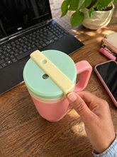 Load image into Gallery viewer, Skinny 12oz Can Cooler w/ Lid + Rotating Straw Cover

