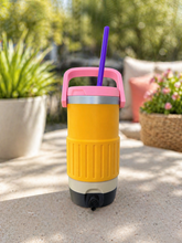 Load image into Gallery viewer, 12oz Skinny Can Cooler with Lid &amp; Straw – “Pencil Edition

