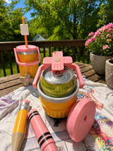Load image into Gallery viewer, 12oz Regular Can Cooler with Lid &amp; Straw – “Pencil Edition
