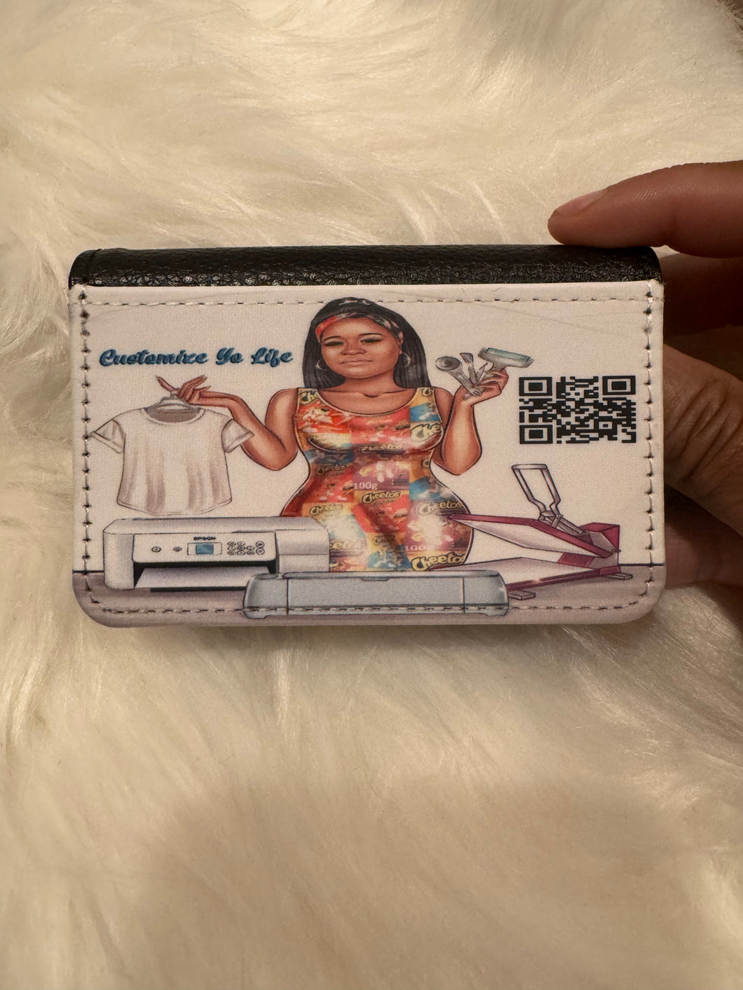 Card Holder, Personalized with Photo Leather backing Logo on Card Holder, Custom Card Wallet, Gift