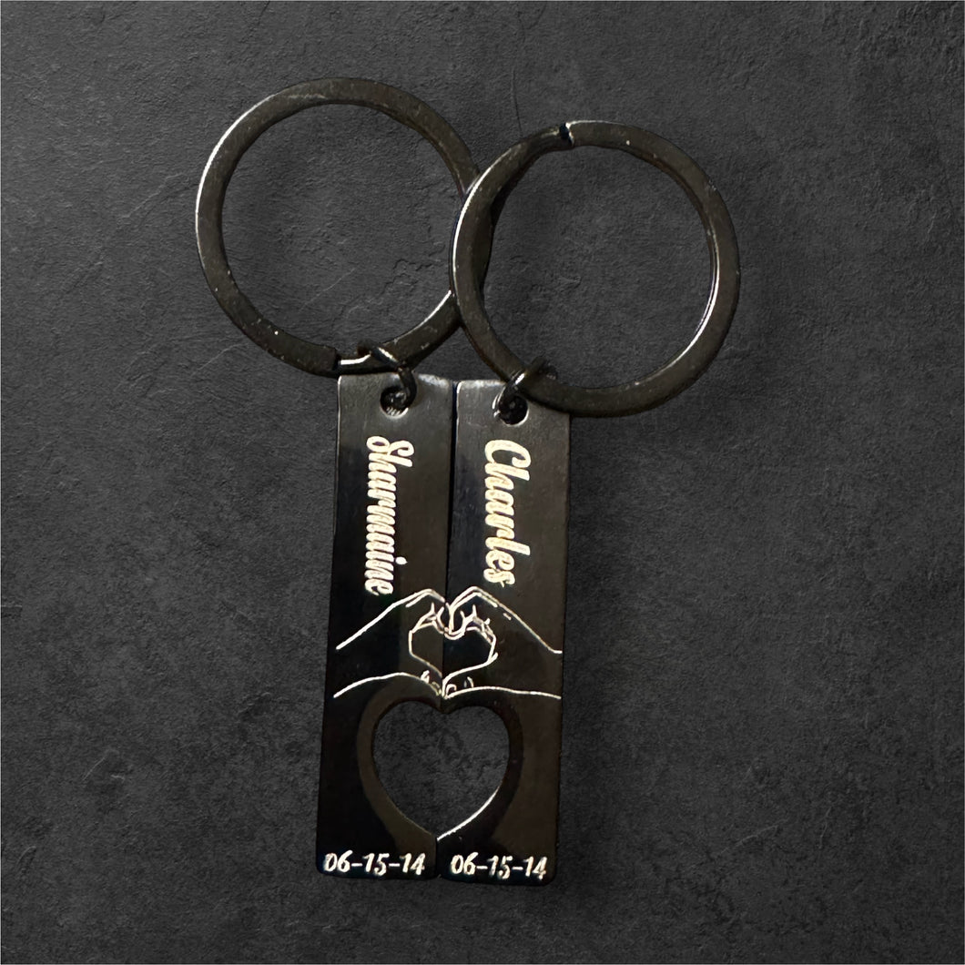 Personalized Couples 2pcs Keychain personalized Keyring Custom Keychain personalized Gift Name Keychain Drive Safe Keyring Gift