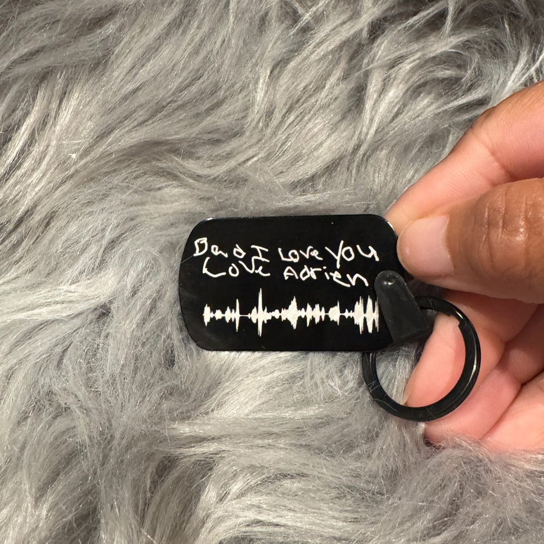 Personalized Audio Scan QR Code Personalized Keychain, voice recording gift, Sound Wave Keychains, Engraved Message Keyring