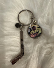 Load image into Gallery viewer, Personalized Keychain Metal Football Baseball/Hockey/Photo Backpack Decor Game Day Gifts
