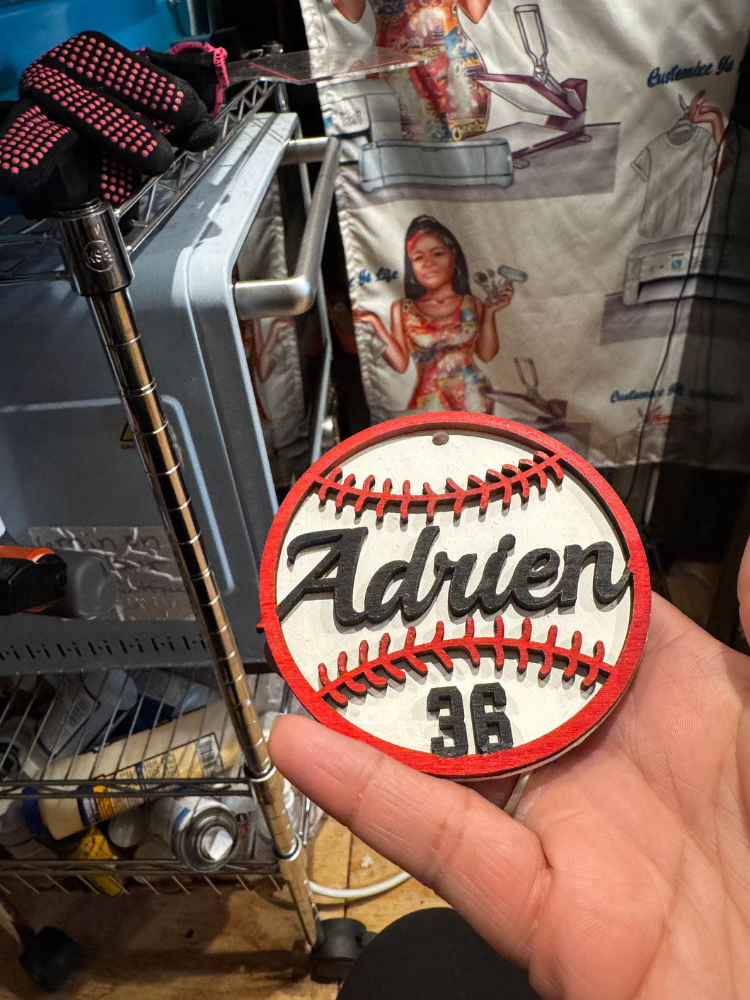 Custom name in number Baseball Christmas Ornament, Baseball Ornament, 2024 Ornament, 2024 Baseball Ornament, Personalized Baseball Ornament