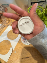 Load image into Gallery viewer, Customizable Button Pin, Design Your Own Pin Personalized Buttons, Bridal Party Favors, Birthday Favors Pin, Custom Party Favors, Photo Pin
