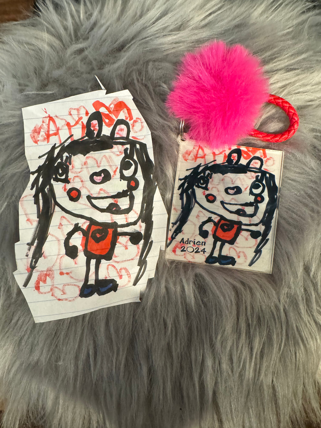 Kids drawing keychain/kids art keychain/children artwork keychain keepsake/child art drawing keepsake/mom's gift/dad's gift/grandma gift/