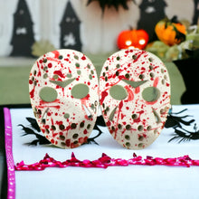 Load image into Gallery viewer, Jason Voorhees Earrings - Friday the 13th - Jason Mask - Halloween Earrings - Very Lightweight - Acrylic  Earrings - Horror
