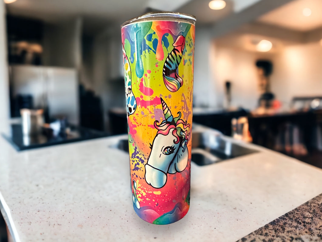 Rainbow Unicorn Penis tumbler set