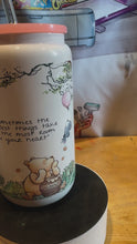 Load and play video in Gallery viewer, Personalized 16 oz inspired Winnie the Pooh Glass Can | Libbey Glass | Winnie Beer Can

