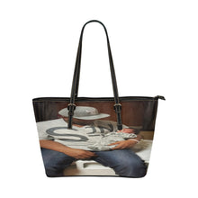 Load image into Gallery viewer, Custom Small Photo  Leather Tote Bag
