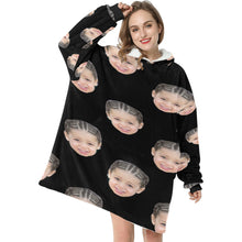 Load image into Gallery viewer, Personalized favorite pet,cat,face photos Blanket Hoodie,Personalised Oversized Blanket Hoodie,Wearable Blanket Hoodie,Blanket Hoodie for Men/Women
