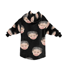 Load image into Gallery viewer, Personalized favorite pet,cat,face photos Blanket Hoodie,Personalised Oversized Blanket Hoodie,Wearable Blanket Hoodie,Blanket Hoodie for Men/Women
