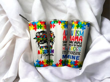 Load image into Gallery viewer, Autism Mama Skinny Tumbler - Some People Look up to Their Heroes I&#39;m Raising Mine
