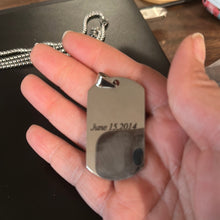 Load image into Gallery viewer, Personalized Engraved Steel Photo  Dog Tag Black Black Titanium/Stainless Steel/Sliver Black Titanium Steel
