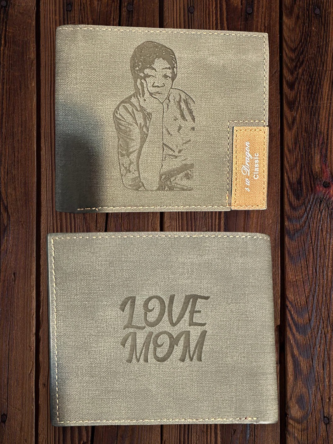 Personalized Photo Wallet, Leather Wallet, Handwriting Wallets Gift for Him , Anniversary Gift For Him, Boyfriend Gift, Valentines Day Gift