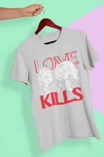 Load image into Gallery viewer, INSPIRED Chucky  and Tiffany Shirt, Loves Kills Play Shirt, Halloween Chucky Shirt, Chucky Halloween Costume Shirt, Horror Movie Shirt,
